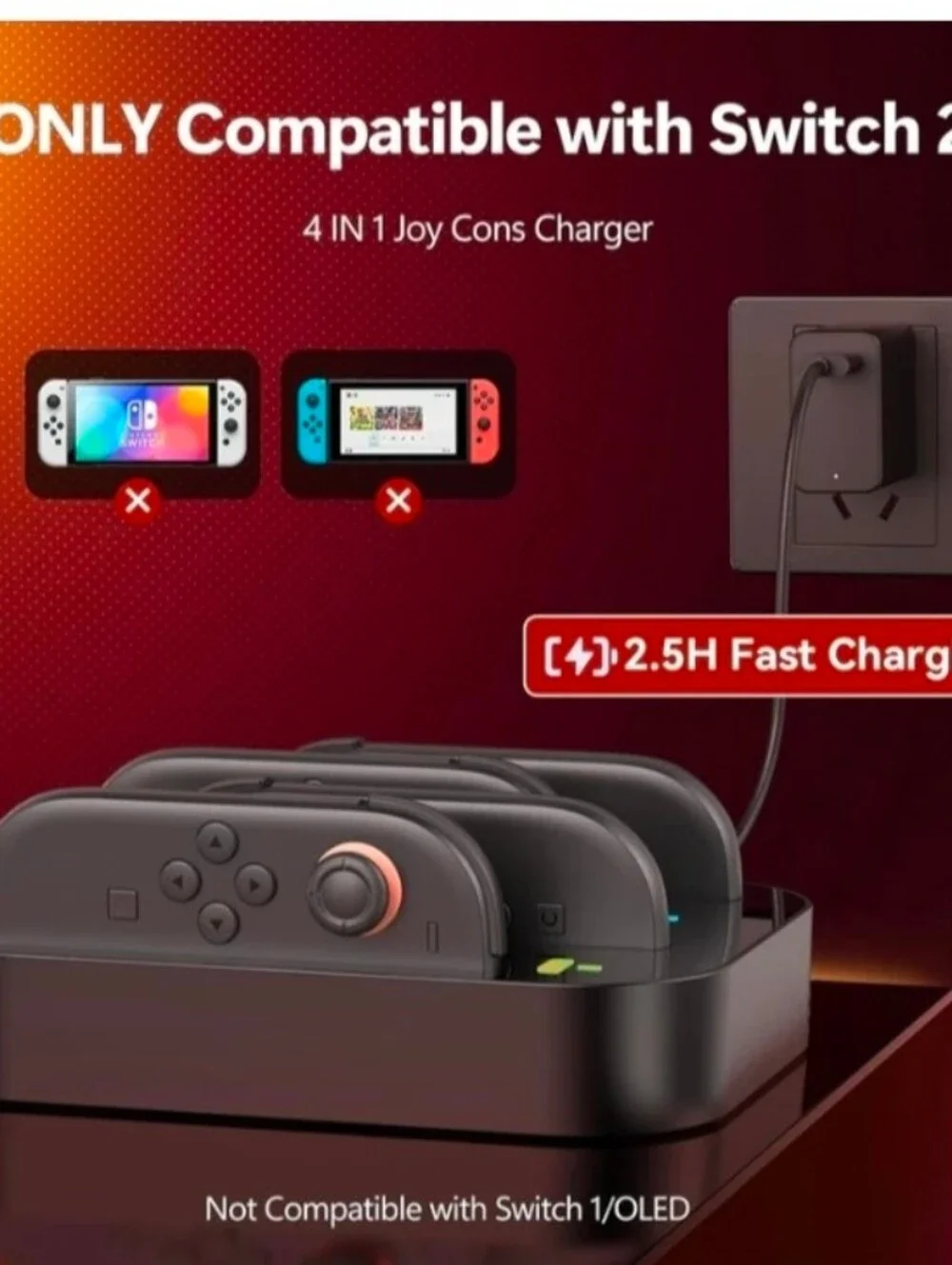 GagaKing 4 in 1 Controller Charging Dock for Nintendo Switch 2 Joy Con